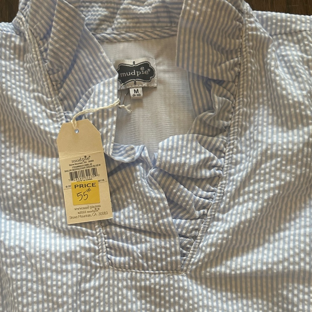 Mud Pie Blue and White Mini Dress - Picture 3 of 5